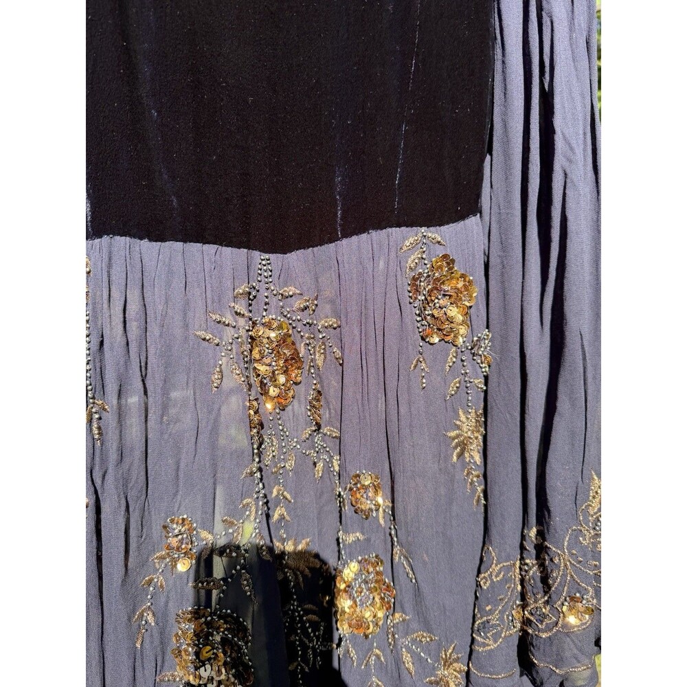 Free People Women’s S Embellished Velvet Maxi Duster Coat Boho Sequin NWT $800 - Picture 12 of 16